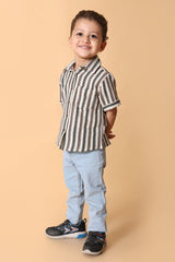 Black & White Printed Half Sleeve Shirt – 4 Year Boy Dress - Bebe Unicorn