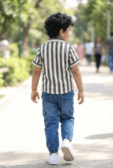 Black Zig-Zag Shirt - Trendy Kids Dress for Boys