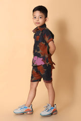 Camo Print Muslin Boys Shirt & Shorts Coord Set Clothing Set - Bebe Unicorn