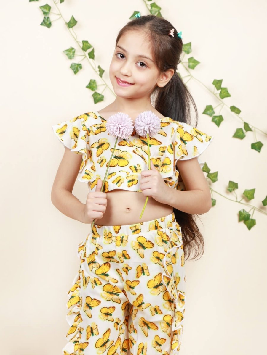 Chic in Yellow Crop Top - Bebe Unicorn