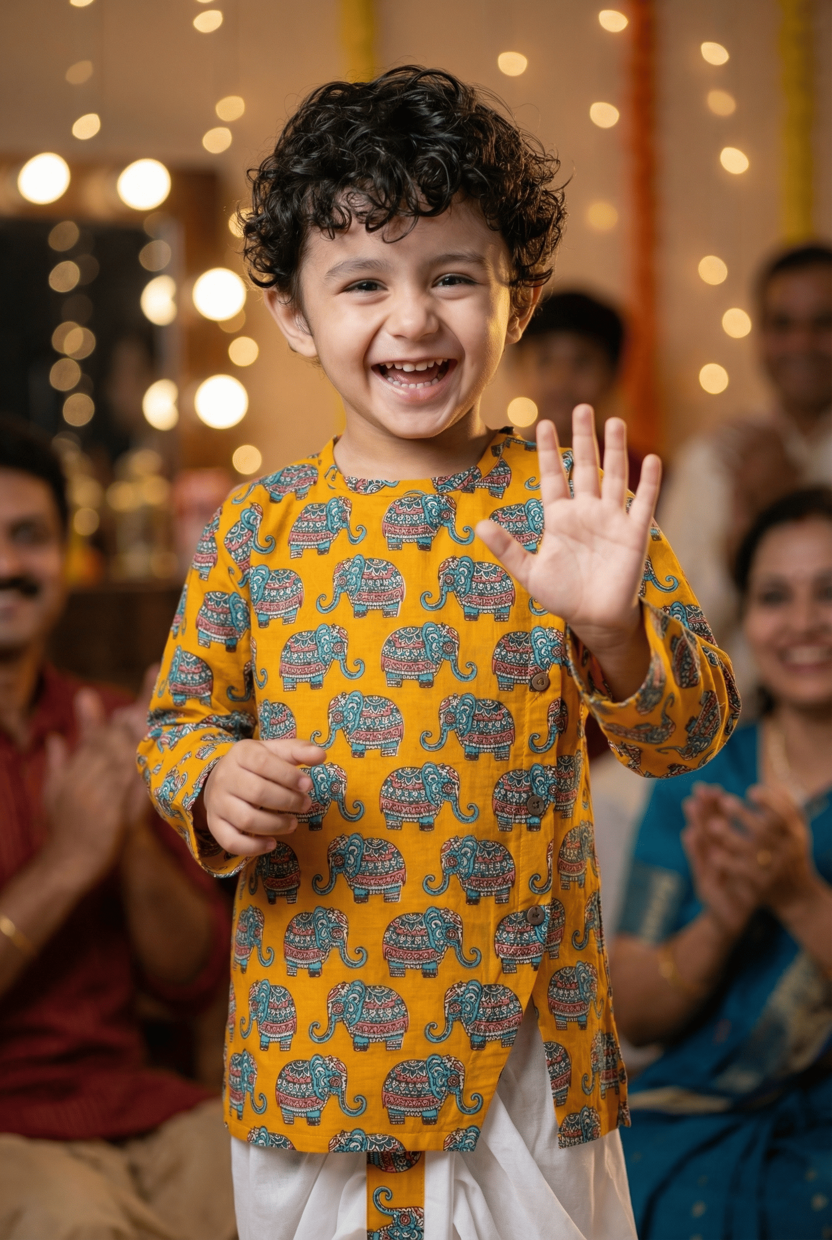 Yellow Kurta Dhoti ensemble