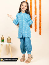 Dazzling Blue Dhoti - Kurti Duo - Bebe Unicorn