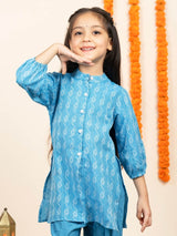 Dazzling Blue Dhoti - Kurti Duo - Bebe Unicorn