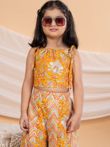 Floral Crop Top & Palazzo Set – Ethnic Party Wear Dress for Girls - Bebe Unicorn
