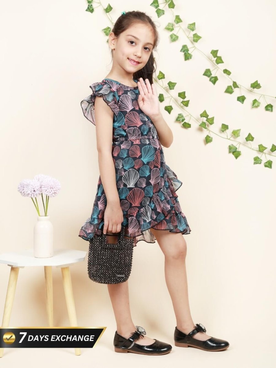Georgette Dress & Frilled Sleeves - Bebe Unicorn