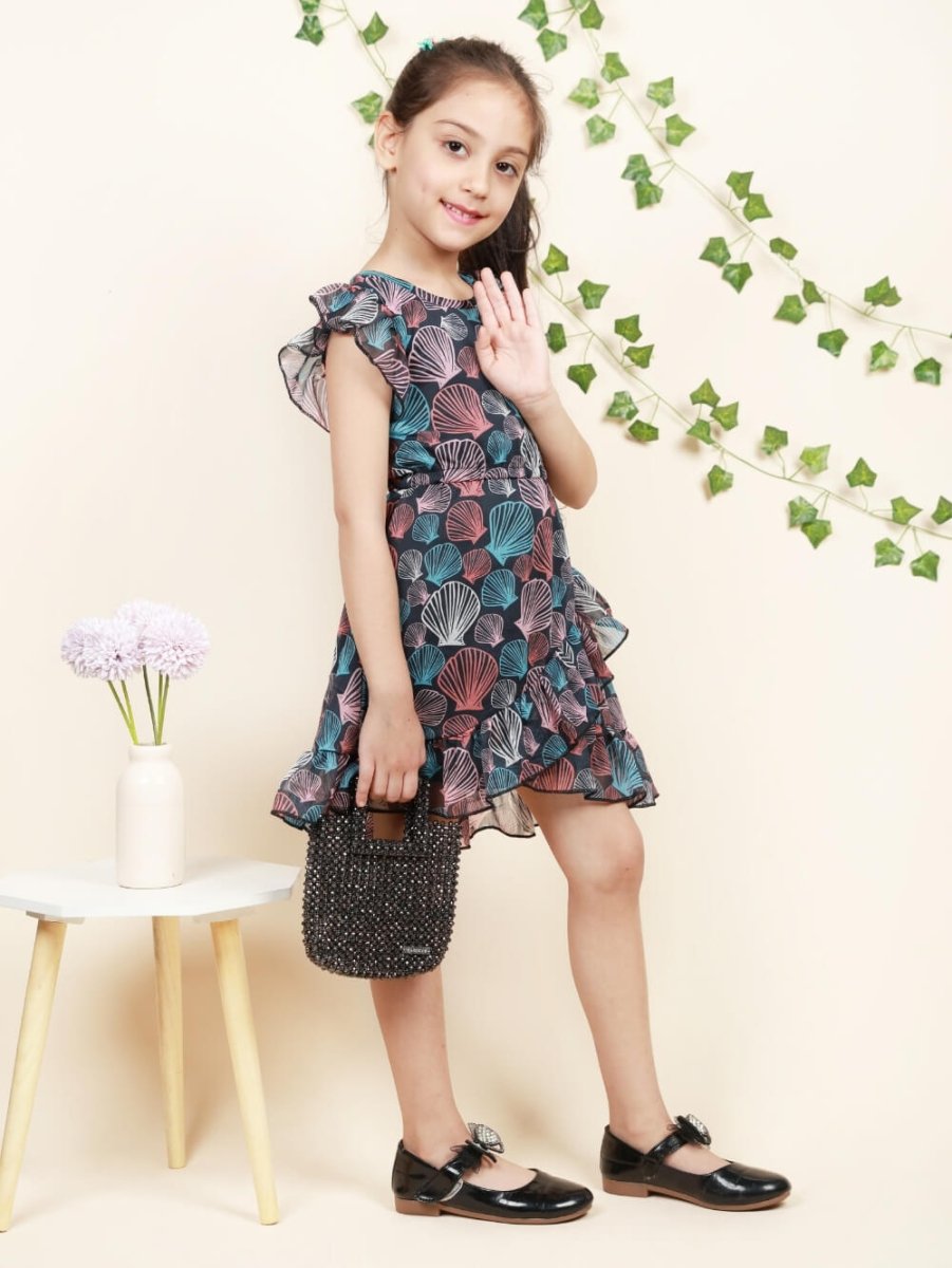 Georgette Dress & Frilled Sleeves - Bebe Unicorn