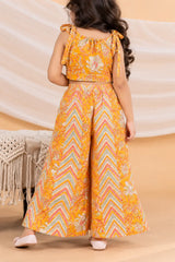 Floral Crop Top & Palazzo Set - Ethnic Party Wear Dress for Girls