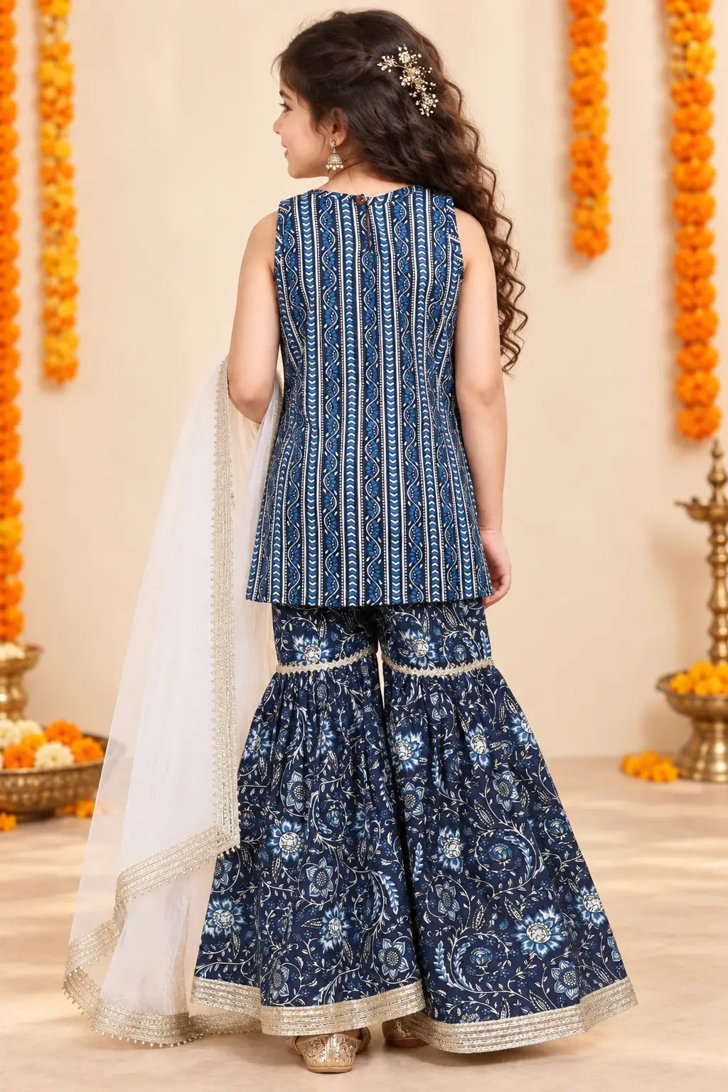 Navy Blue Pure Cotton Ensemble