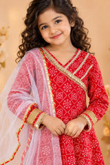 Girls red angrakha full flared kurti – photo 4 | Bebe Unicorn