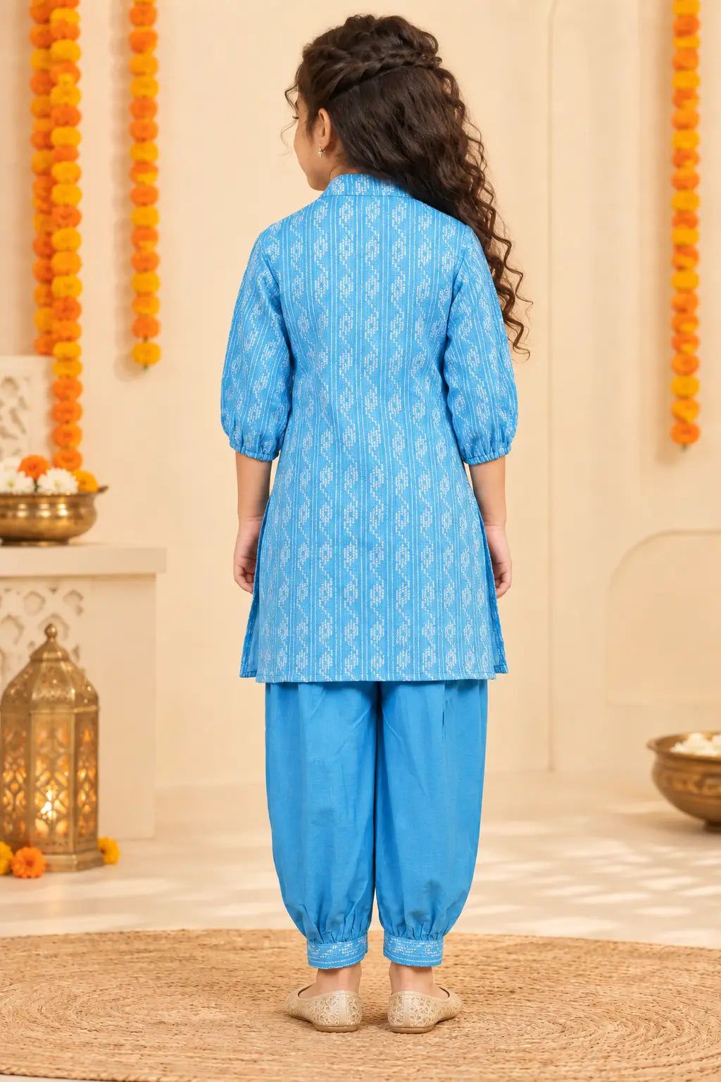 Dazzling Blue Dhoti-Kurti Duo