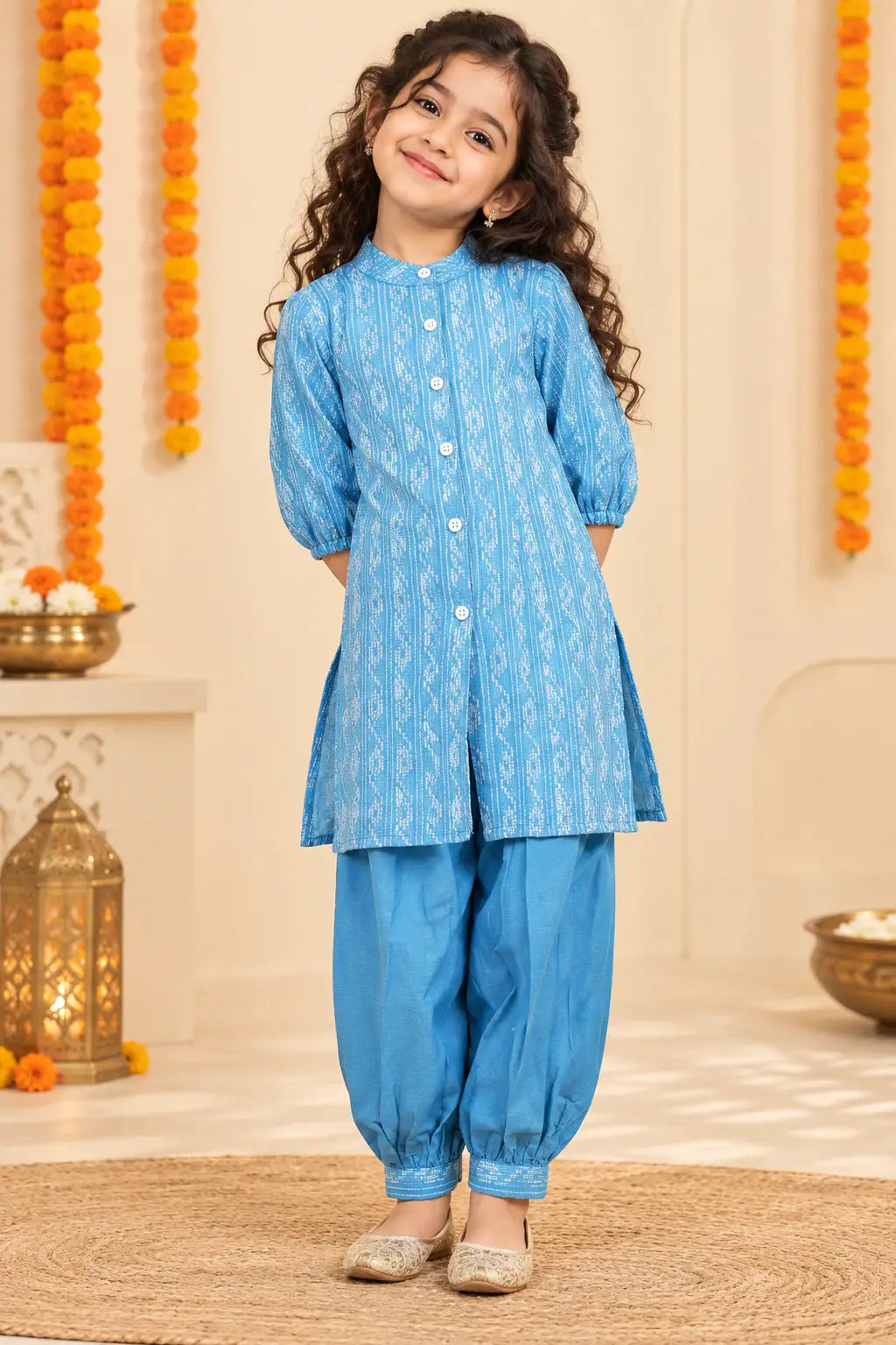 Dazzling Blue Dhoti-Kurti Duo