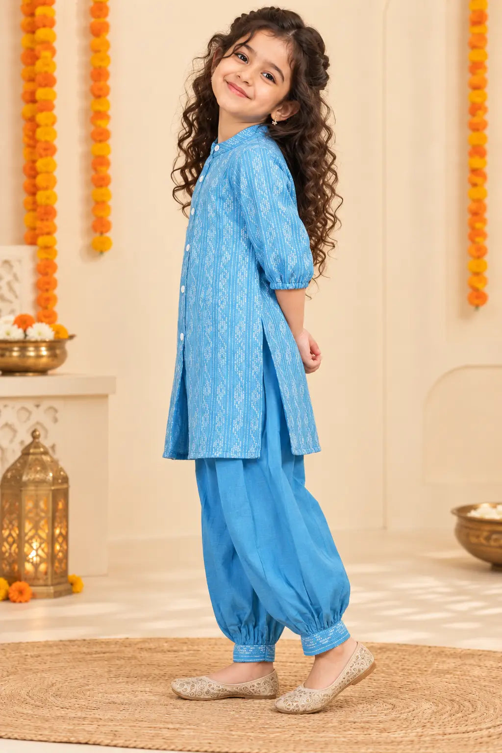 Dazzling Blue Dhoti-Kurti Duo