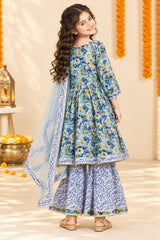 Girls floral print cotton kurta sharara set – photo 3 | Bebe Unicorn