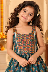Girls Kurta Dhoti - Fun Green Ethnic Wear For Kids (2-8Y)