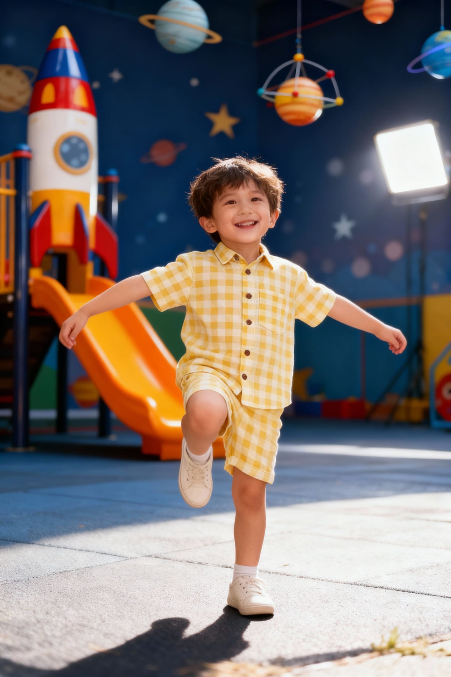 Checks Pure Cambric Cotton Boys Shirt & Shorts Coord Set Clothing Set