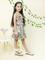 Multicolor Georgette Dress - Bebe Unicorn