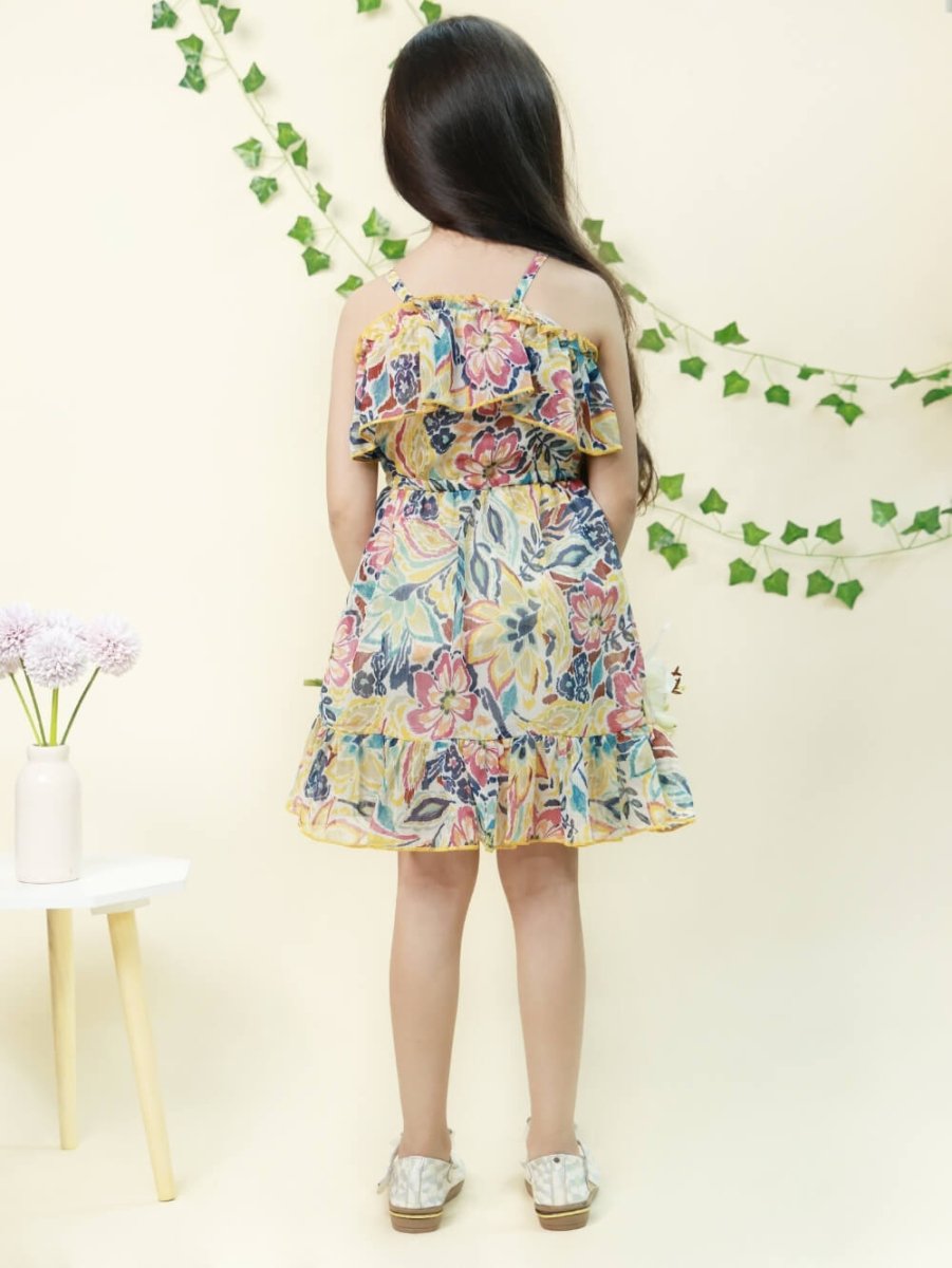 Multicolor Georgette Dress - Bebe Unicorn