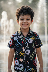 Printed Pure Cotton Boys Shirt & Shorts Coord Set Clothing Set