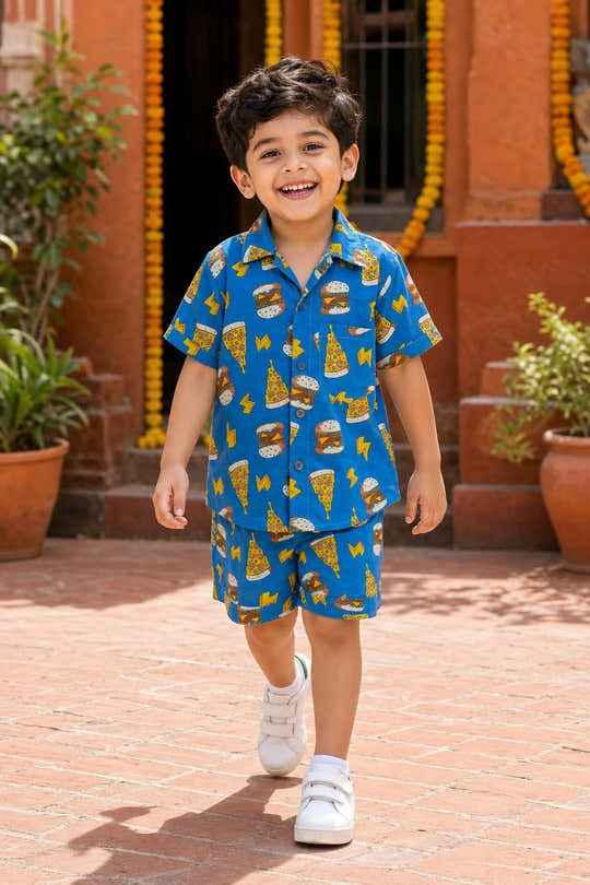 Boys Blue Fast Food Coord Set
