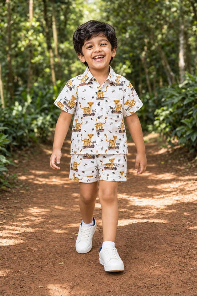 Boys Leopard Cub Print Coord Set