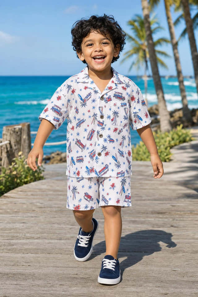 Boys Surf Beach Oversized Coord Set