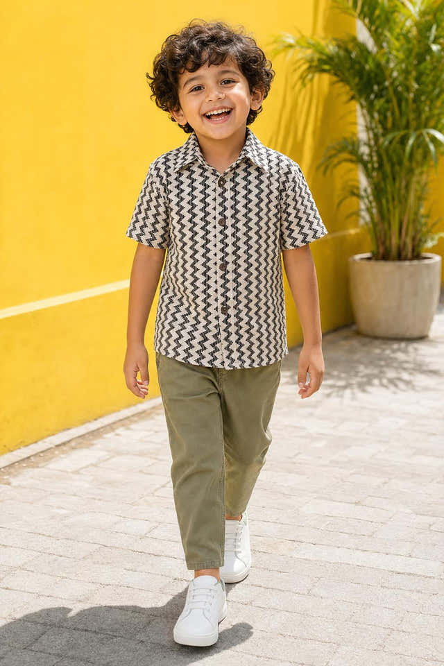Boys Zig-Zag Print Shirt