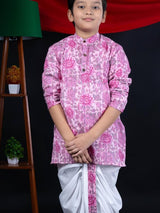 Pink Kurta Dhoti ensemble - Bebe Unicorn