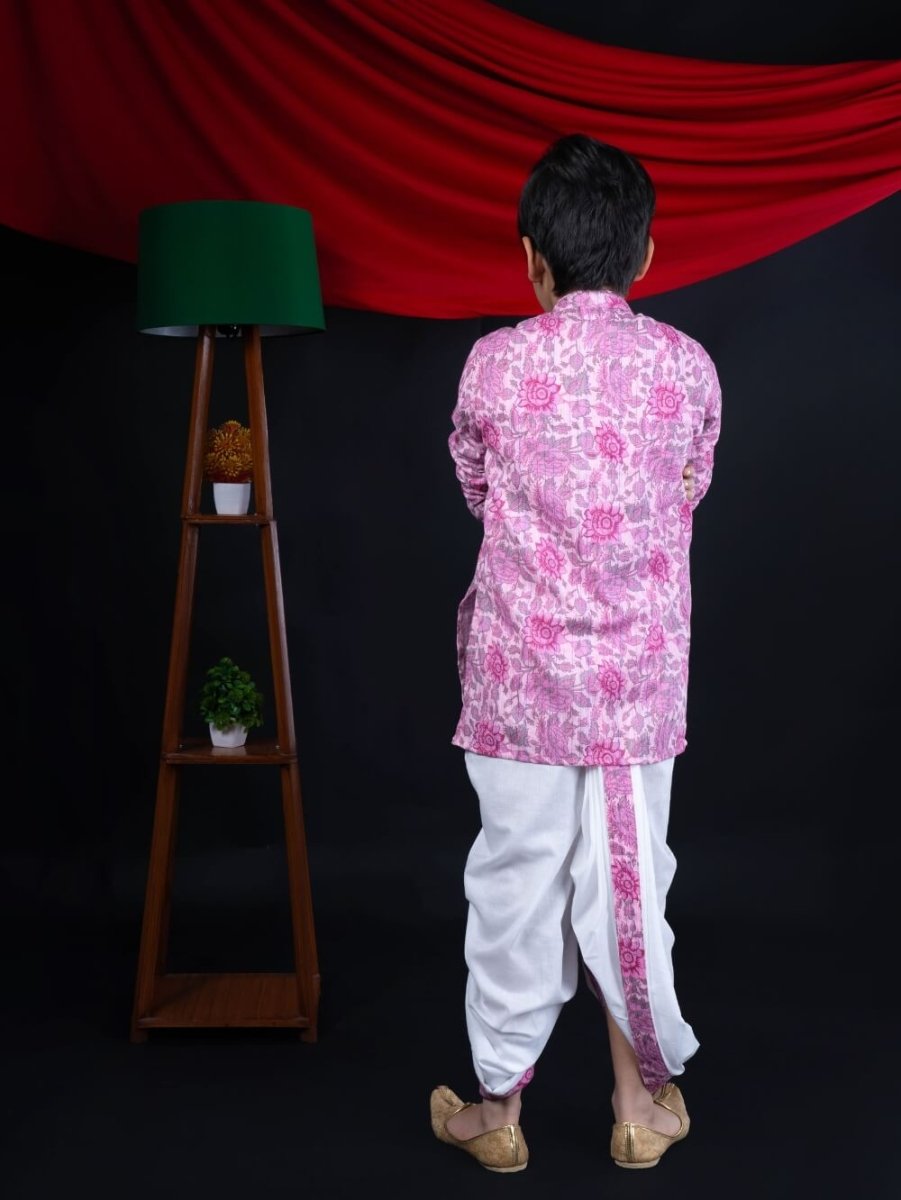 Pink Kurta Dhoti ensemble - Bebe Unicorn