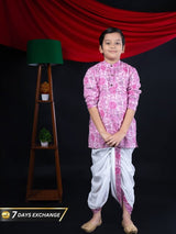 Pink Kurta Dhoti ensemble - Bebe Unicorn