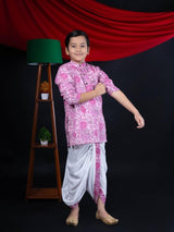 Pink Kurta Dhoti ensemble - Bebe Unicorn