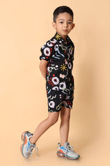 Printed Pure Cotton Boys Shirt & Shorts Coord Set Clothing Set - Bebe Unicorn