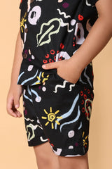 Printed Pure Cotton Boys Shirt & Shorts Coord Set Clothing Set - Bebe Unicorn