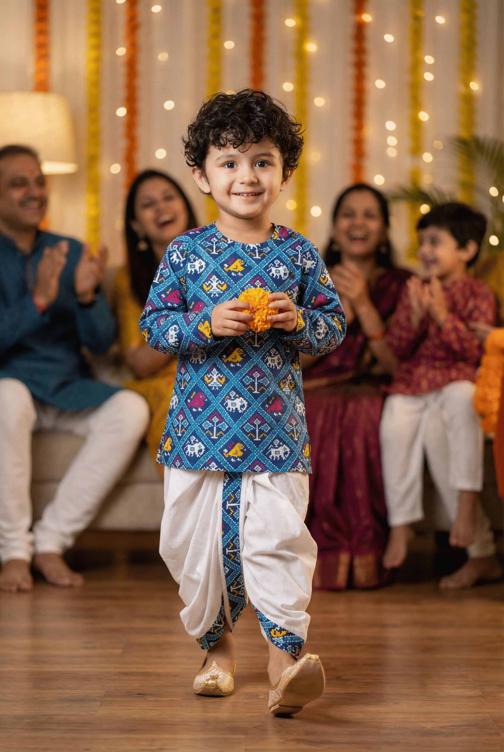 Blue Kurta Dhoti ensemble