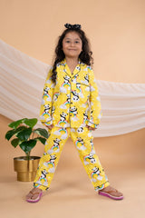 Unisex Kids Cotton Cambric Night Suit - Soft, Comfy & Breathable Sleepwear for Boys and Girls - Bebe Unicorn