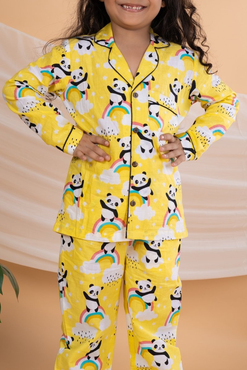 Unisex Kids Cotton Cambric Night Suit - Soft, Comfy & Breathable Sleepwear for Boys and Girls - Bebe Unicorn