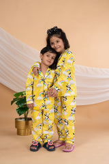 Unisex Kids Cotton Cambric Night Suit - Soft, Comfy & Breathable Sleepwear for Boys and Girls - Bebe Unicorn