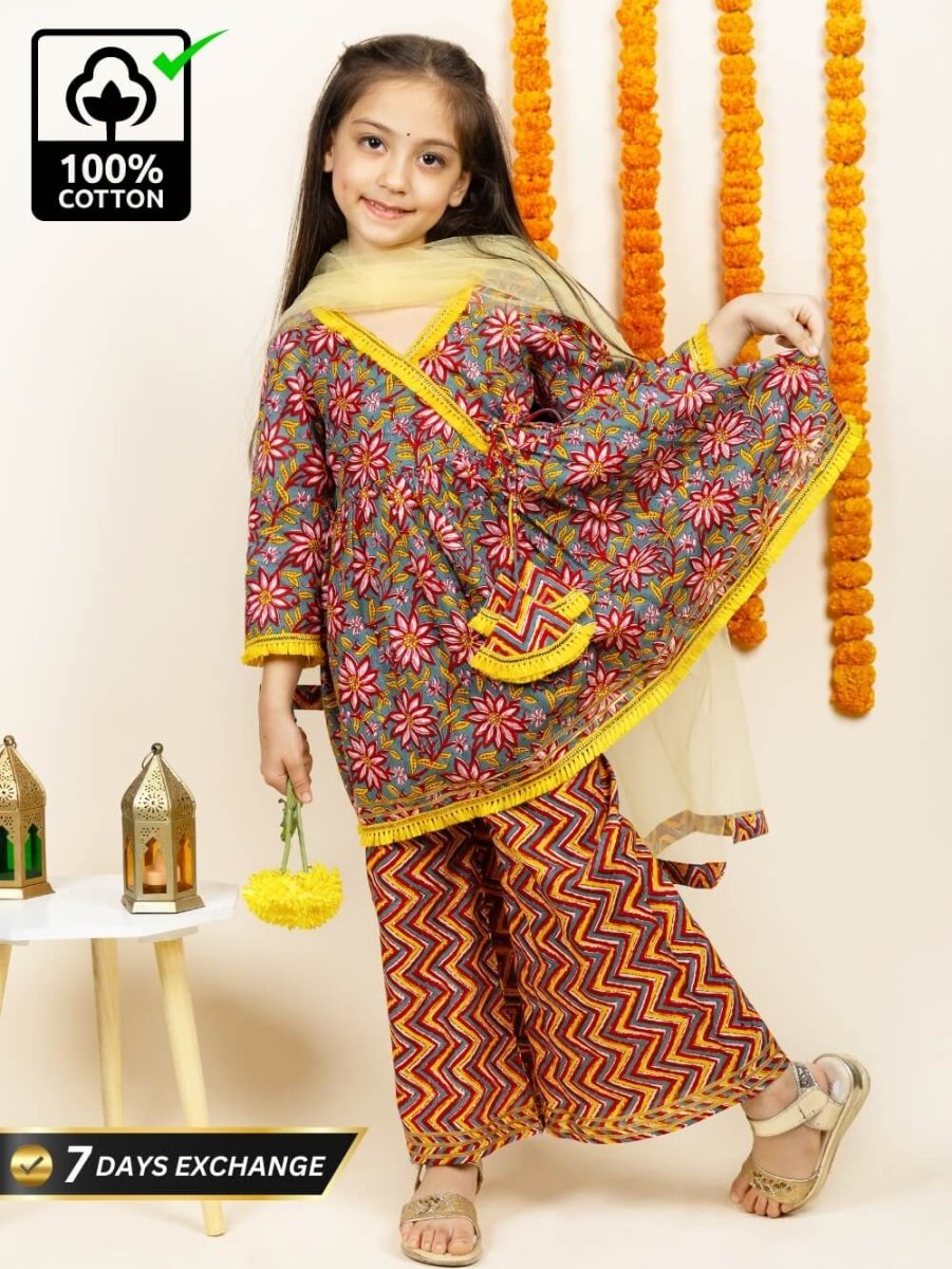 Vibrant Angrakha Palazzo Combo - Bebe Unicorn