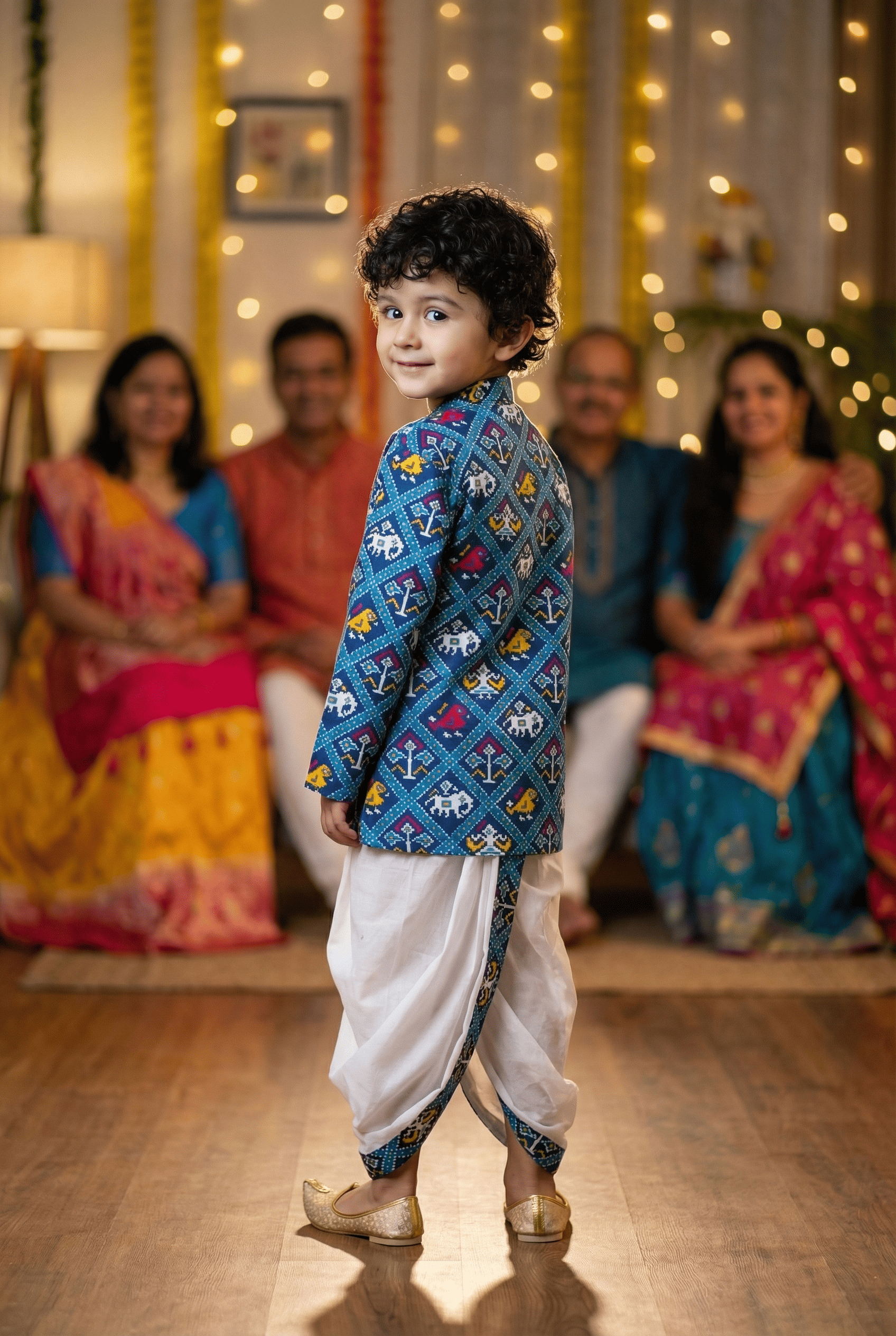 Blue Kurta Dhoti ensemble